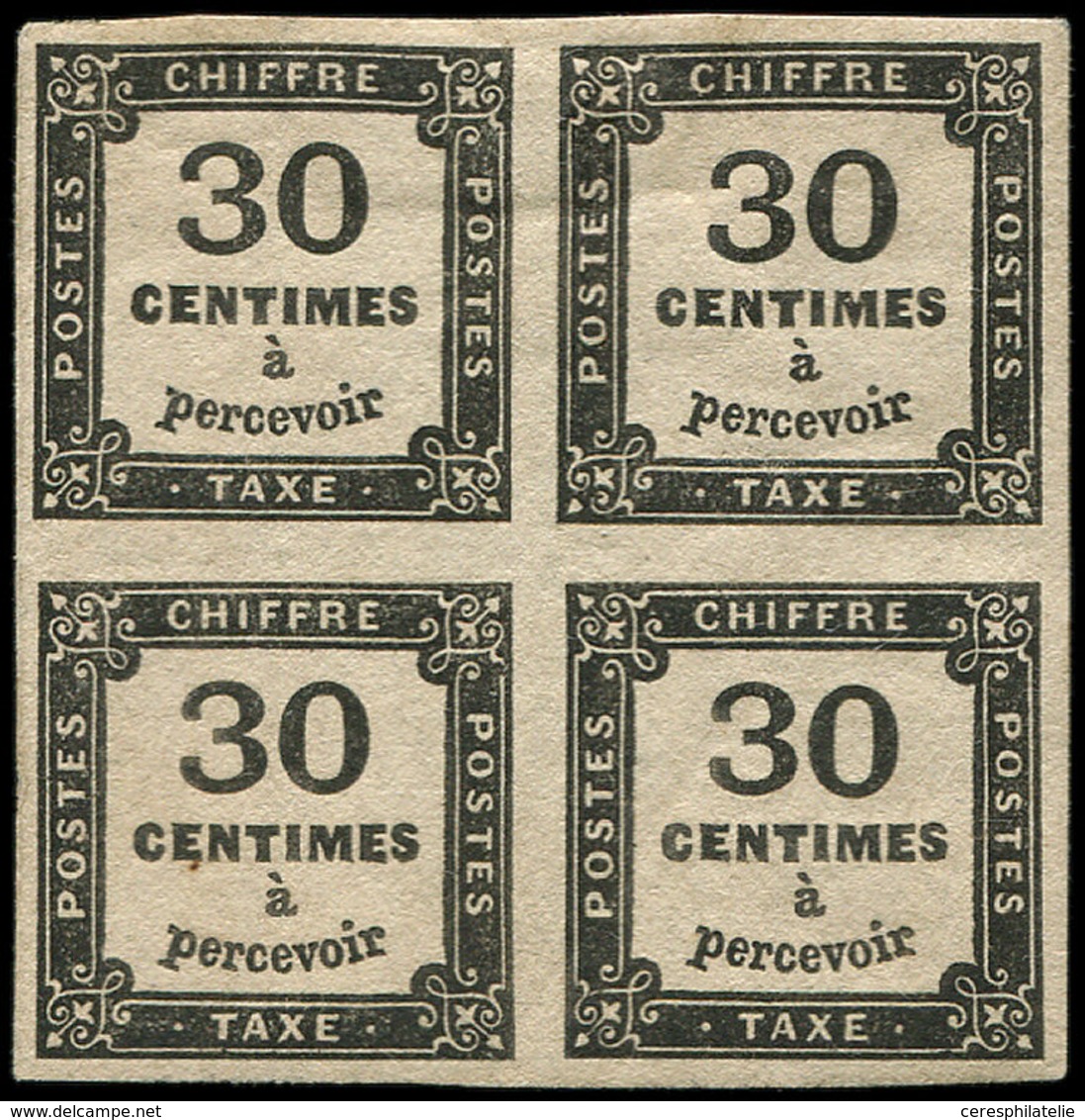 * TAXE - 6   30c. Noir, BLOC De 4, Frais Et TB - 1859-1959 Usati