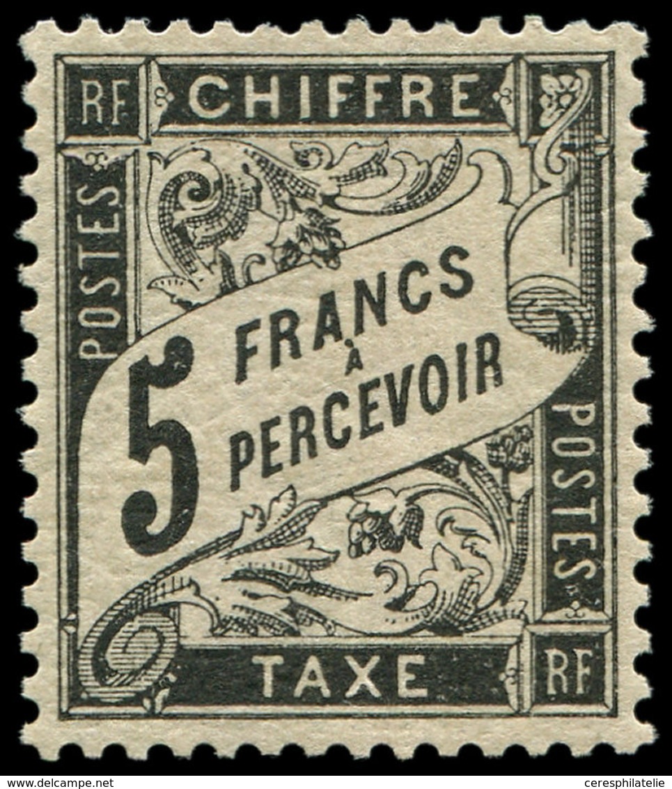 * TAXE - 24   5f. Noir, Très Bien Centré, Quasiment **, TB, Certif. Calves - 1859-1959 Usati