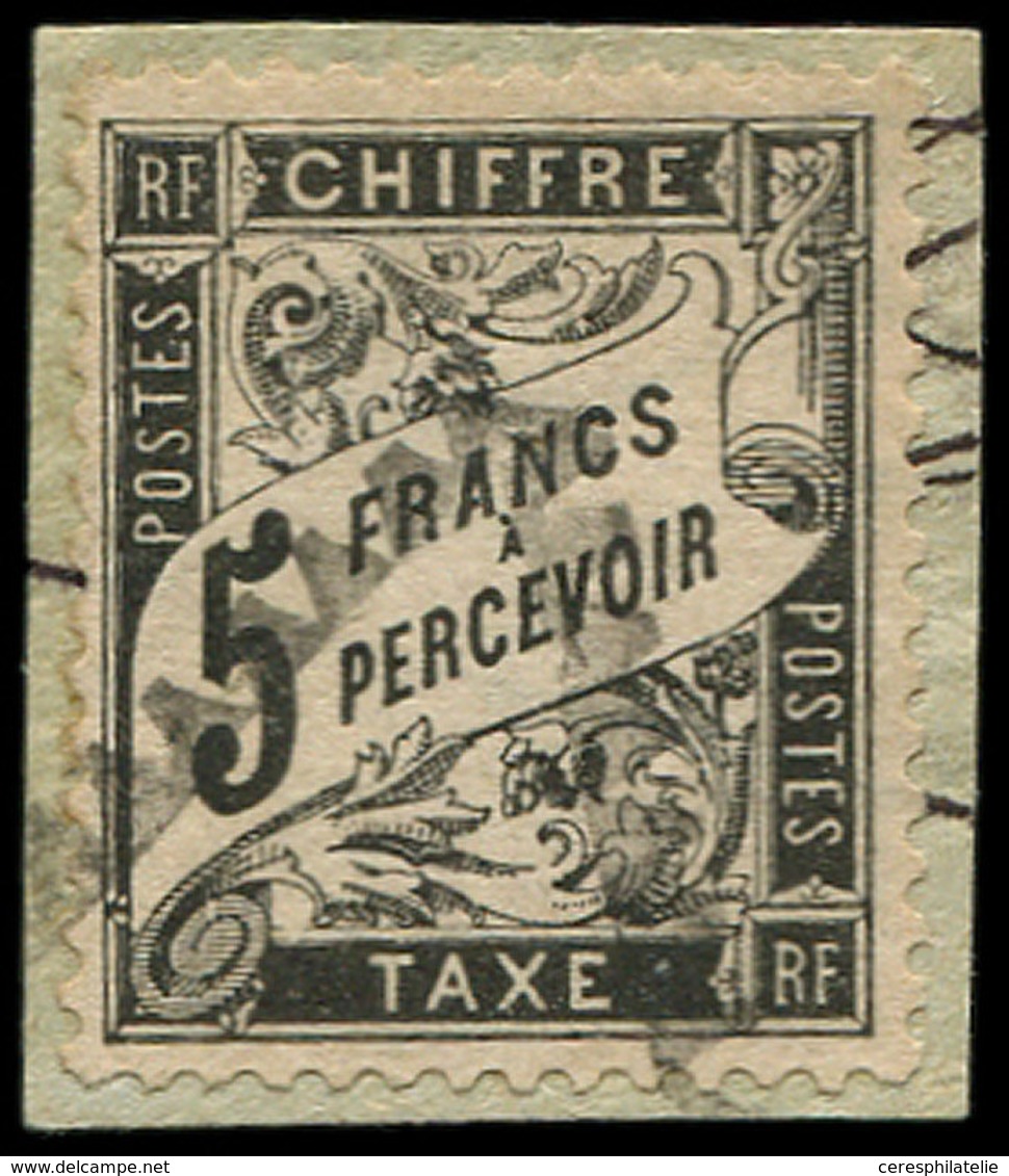 TAXE - 24   5f. Noir, Oblitéré Sur Fragment, TB. C - 1859-1959 Usati