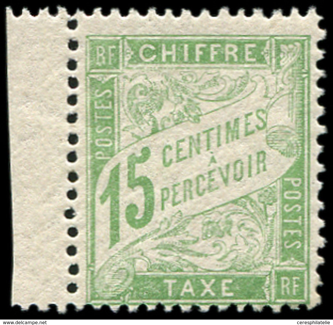 ** TAXE - 30  15c. Vert-jaune, Bdf, TB - 1859-1959 Oblitérés