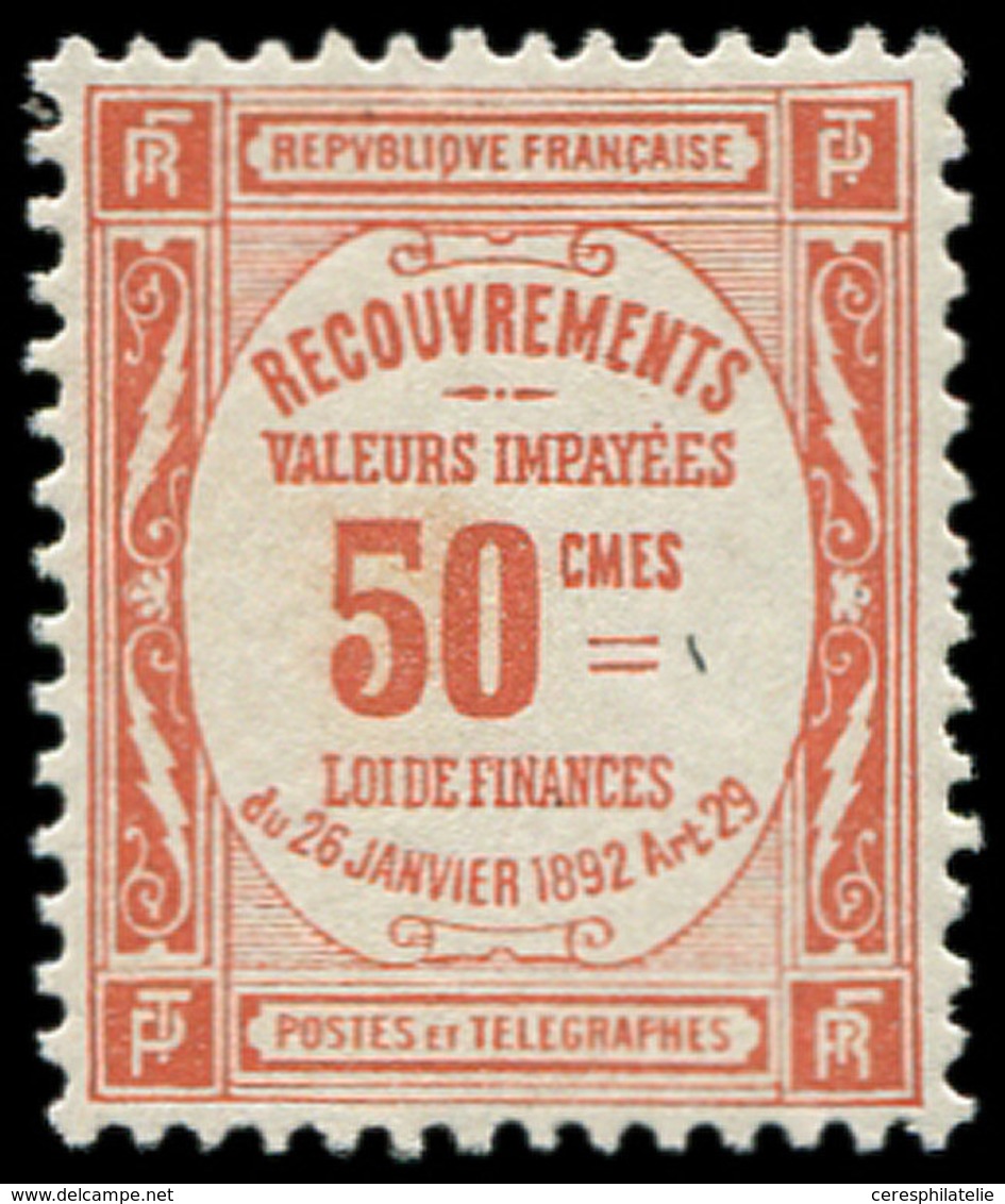 ** TAXE - 47  50c. Rouge, Centrage Parfait, Superbe - 1859-1959 Oblitérés