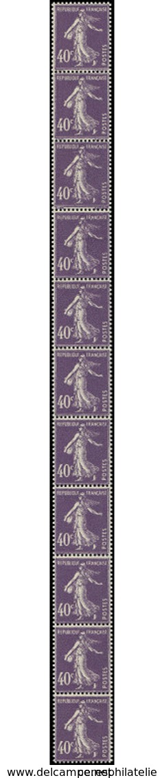 ** ROULETTES - 26  Semeuse Camée, 40c. Violet, BANDE De 11, TB - Roulettes