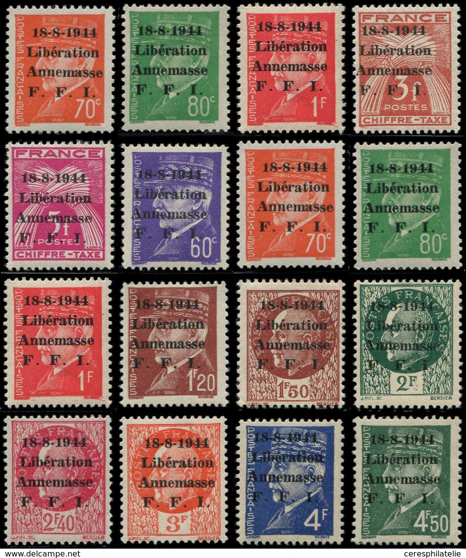 TIMBRES DE LIBERATION - ANNEMASSE 1/11 Et 12/19 : Les 2 Séries, * Ou **, TB - Liberazione