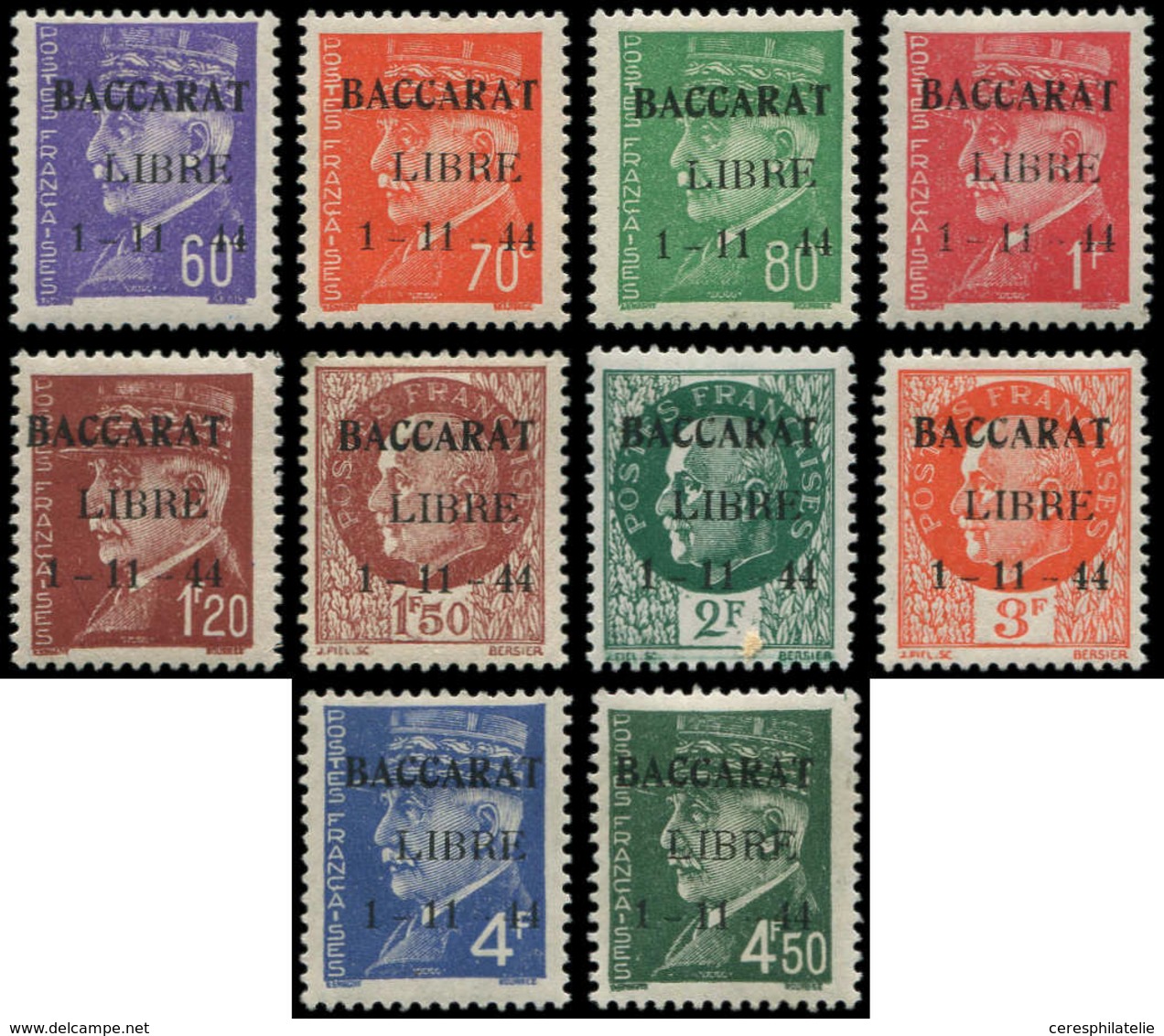 * TIMBRES DE LIBERATION - BACCARAT 1/10 : La Série, TB - Liberazione