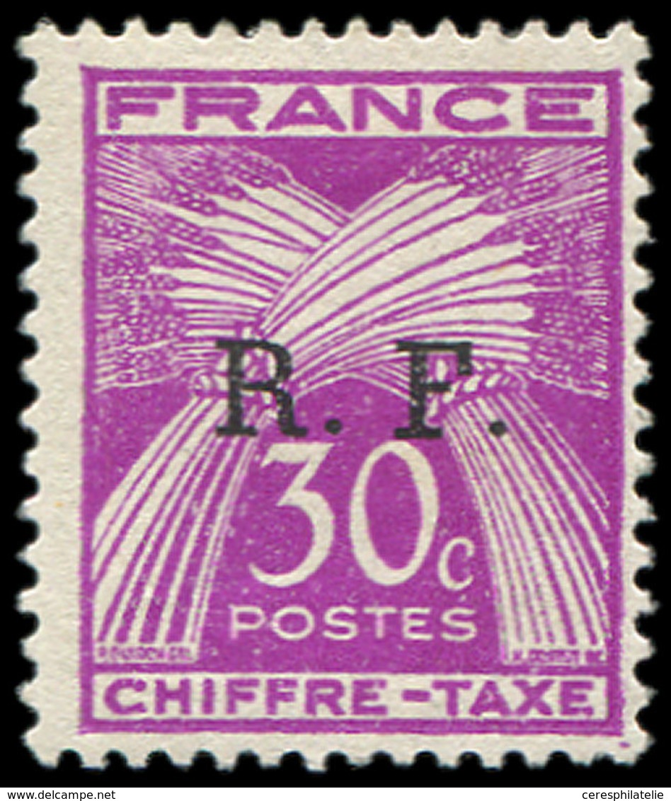 * TIMBRES DE LIBERATION - BORDEAUX Taxe 12 : 30c. Lilas-rose T II, TB, Signé Mayer - Libération