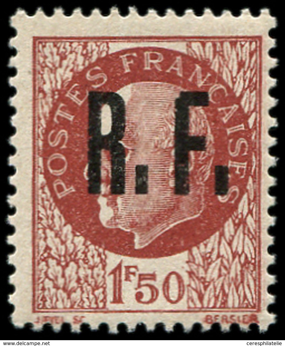 ** TIMBRES DE LIBERATION - CALAIS 1 : 1f50 Brun-rouge, TB, Signé Mayer - Liberación