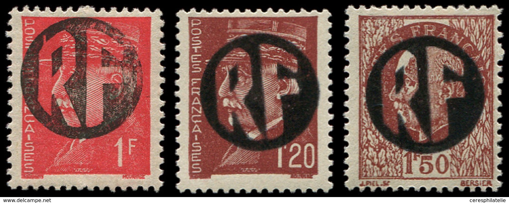 ** TIMBRES DE LIBERATION - CHOLET 14, 15 Et 16 : 1f. Rouge, 1f20 Brun-rouge Et 1f50 Rouge-brun, TB - Libération