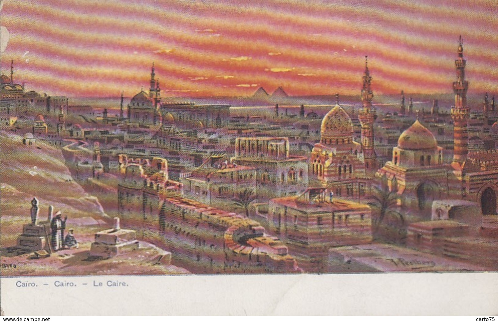 Egypte - Le Caire - Cairo  - Panorama - Illustrateur Perlberg - Cairo
