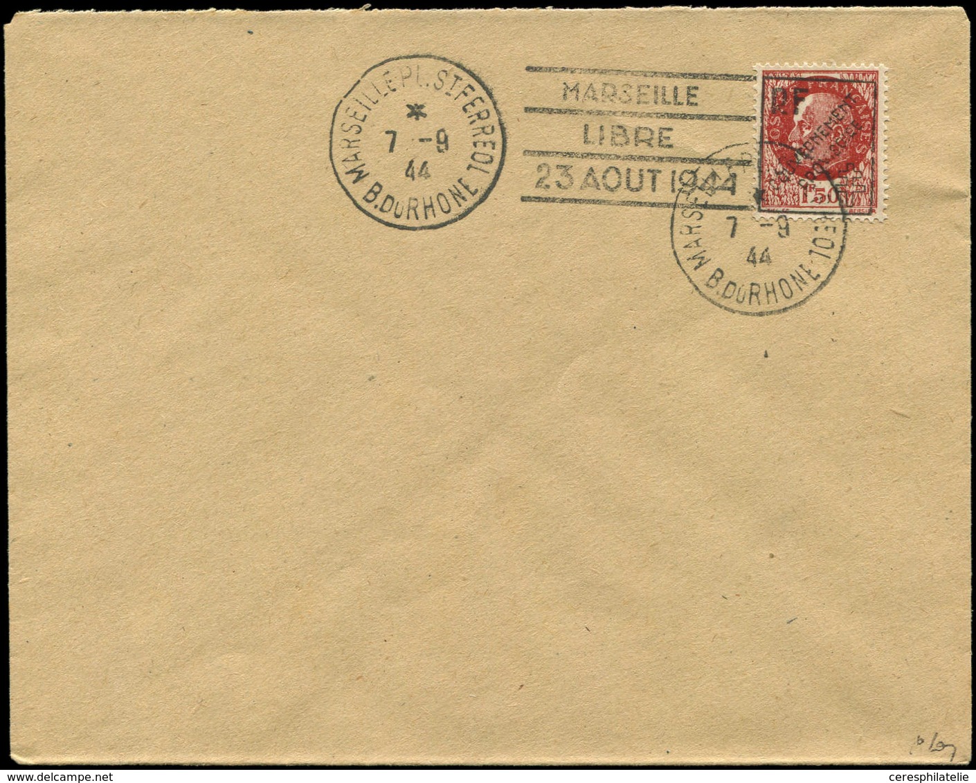 Let TIMBRES DE LIBERATION - MARSEILLE 51 : 1f50 Brun-rouge Obl. 7/9/44 Sur Env., TB - Liberazione