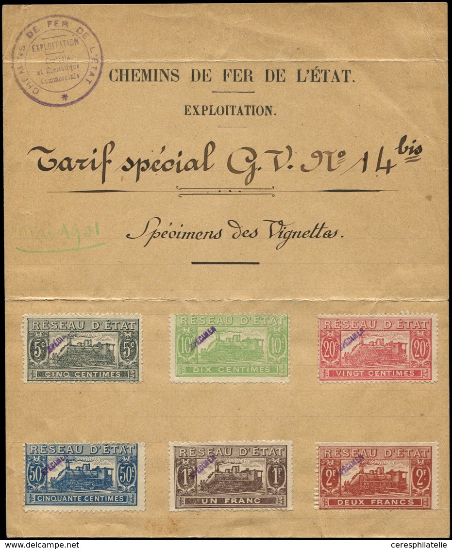 (*) COLIS POSTAUX  (N° Et Cote Maury) - 9A/F Réseau D'Etat Avec Cachet SPECIMEN, Collés Sur Feuillet Avec Mentions, R Et - Nuovi