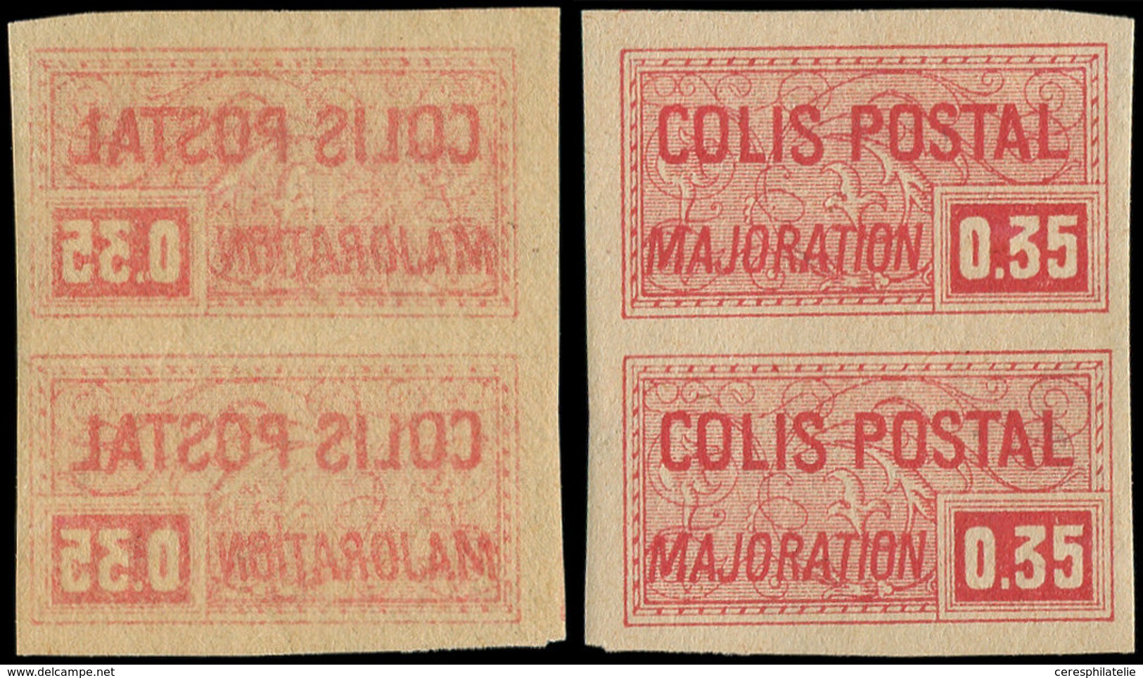 ** COLIS POSTAUX  (N° Et Cote Maury) - 20b  0,35 Rouge, PAIRE NON DENTELEE, Impression RECTO-VERSO, TB - Nuovi