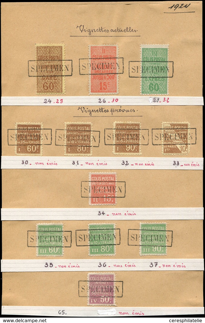 COLIS POSTAUX  (N° Et Cote Maury) - 28A/28H, Tarif De 1924, NON EMIS + N°25/27 Et 49, Tous Avec Cachet SPECIMEN Encadré, - Nuovi