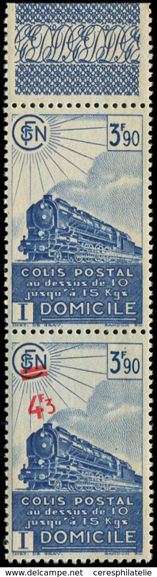 ** COLIS POSTAUX  (N° Et Cote Maury) - 198d  4f3 Sur 3f90 Bleu, Surcharge DEPLACEE Tenant à NON Surch. Bdf, TB - Nuovi