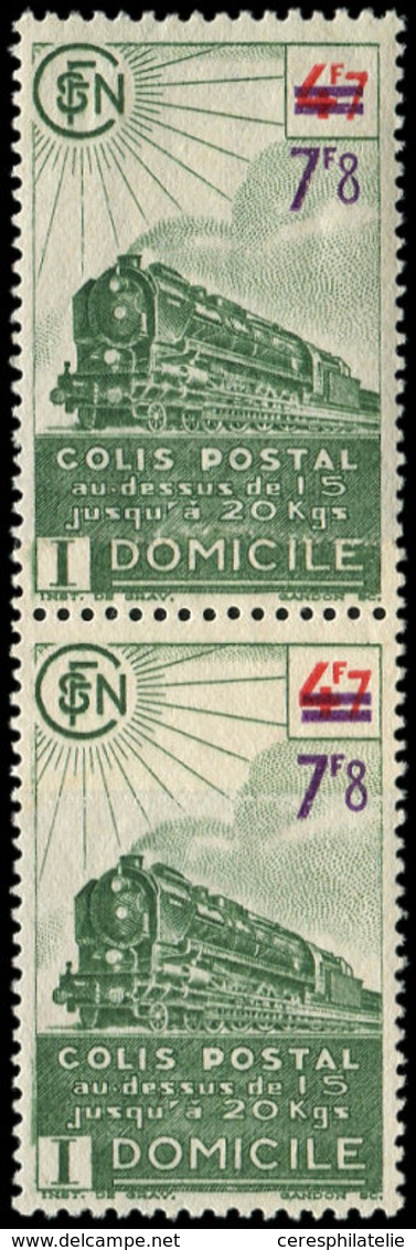 * COLIS POSTAUX  (N° Et Cote Maury) - 217   7f8 S. 4f7 Vert, Paire Avec Impression S. RACCORD, R Et TB - Nuovi