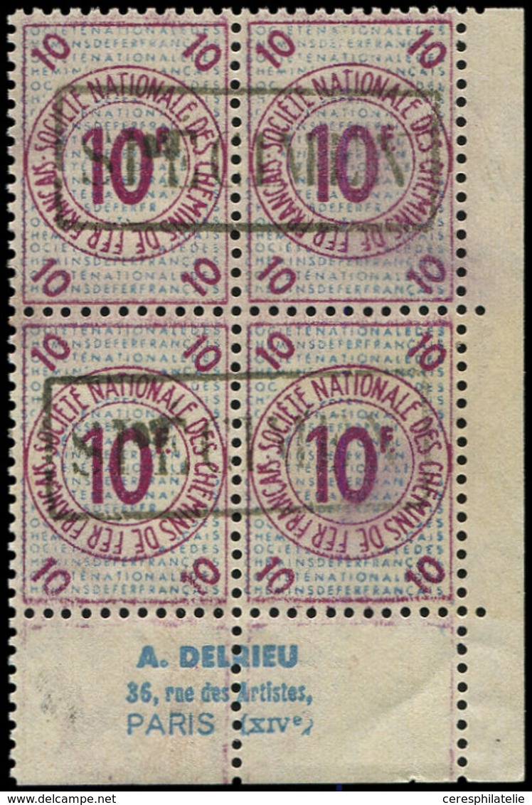 ** COLIS POSTAUX  (N° Et Cote Maury) - Timbres Pour Petits Colis 29 : 10f. Violet Et Bleu, BLOC De 4 Cdf Avec 2 Cachets  - Nuovi