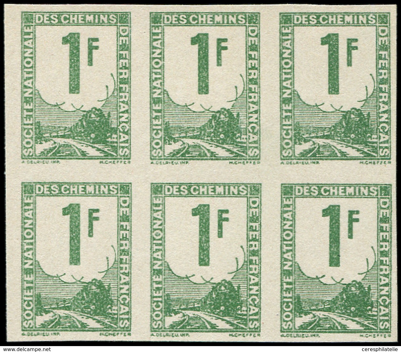 (*) COLIS POSTAUX  (N° Et Cote Maury) - Timbres Pour Petits Colis 32 : 1f. Vert, Essais Dans La Couleur, BLOC De 6 NON D - Nuovi