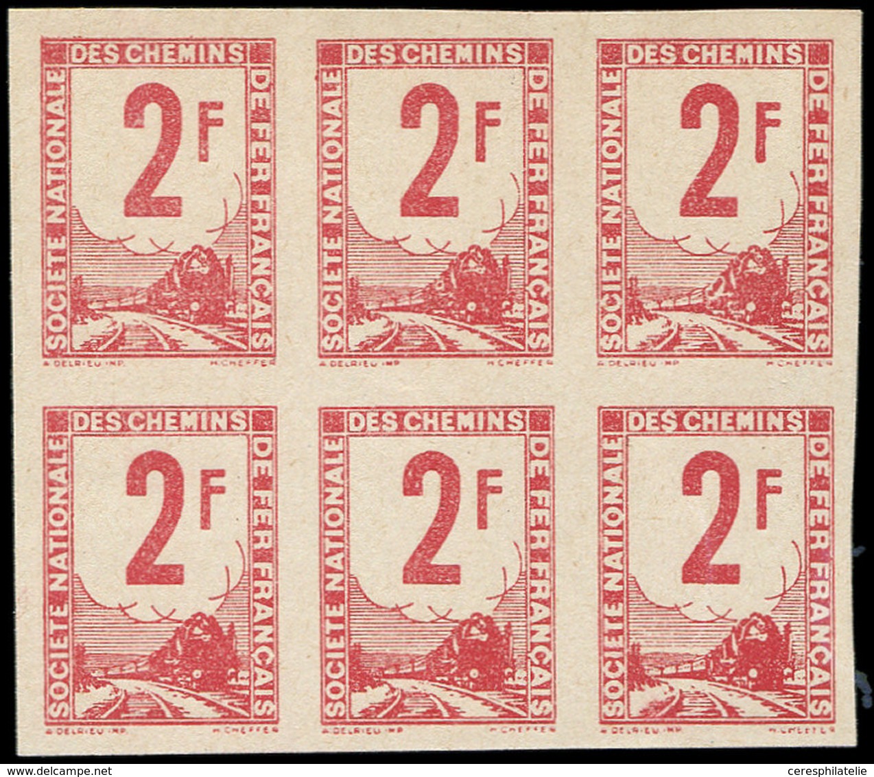 (*) COLIS POSTAUX  (N° Et Cote Maury) - Timbres Pour Petits Colis 33 : 2f., Essai En Rouge, NON DENTELE, BLOC De 6, TB - Nuovi