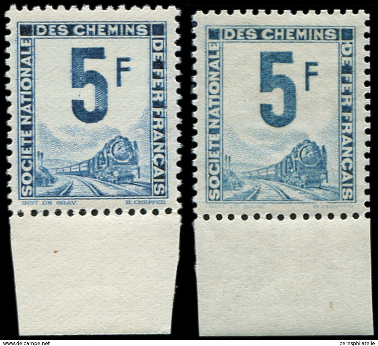 ** COLIS POSTAUX  (N° Et Cote Maury) - Timbres Pour Petits Colis 52 : 5f. Bleu Avec Filigrane Et N°52b 5f. Bleu-vert San - Nuovi