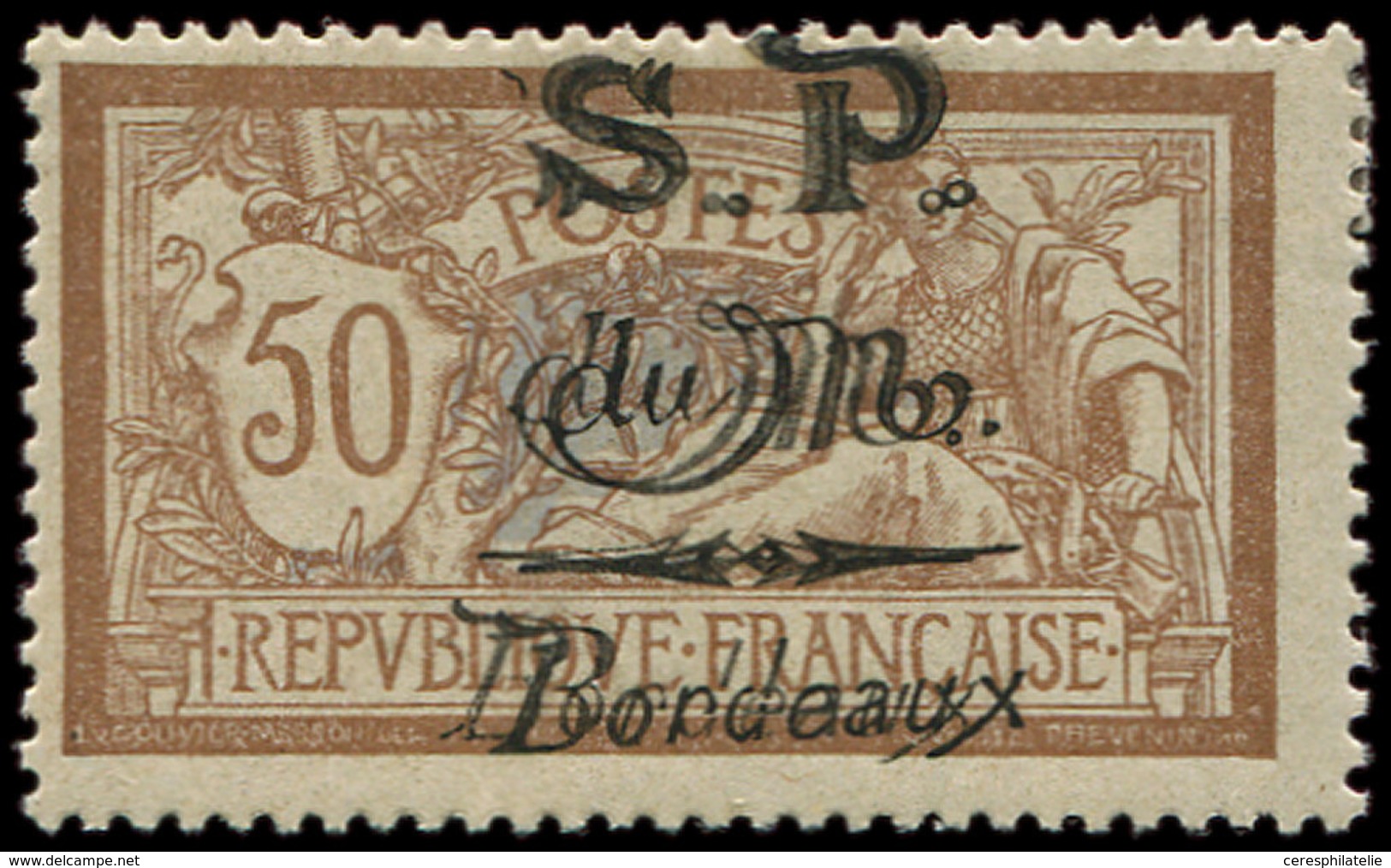 * Spécialités Diverses - POSTES DU MONTENEGRO EN FRANCE 10a : 50c. Brun Et Gris, DOUBLE Surcharge, TB, Cote Et N° Maury - Altri & Non Classificati