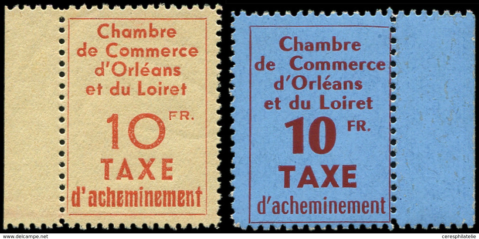 * Spécialités Diverses - TIMBRES DE GREVE, ORLEANS 2/3 : 10f. Bleu Et 10f. Jaune, Bdf, TB - Autres & Non Classés