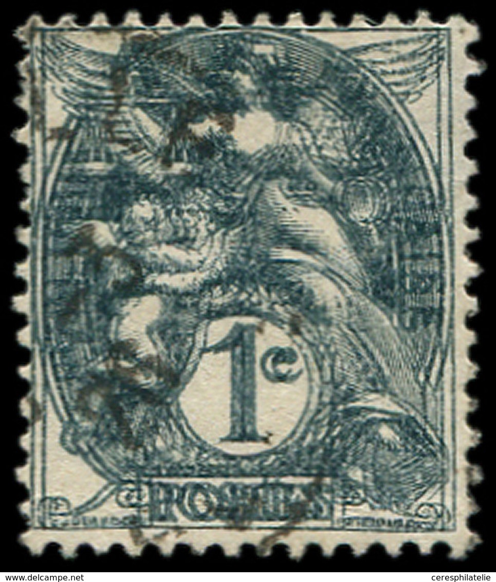 VARIETES - 107a  Blanc,  1c. Ardoise, DOUBLE IMPRESSION, Obl., R Et TB - Nuovi