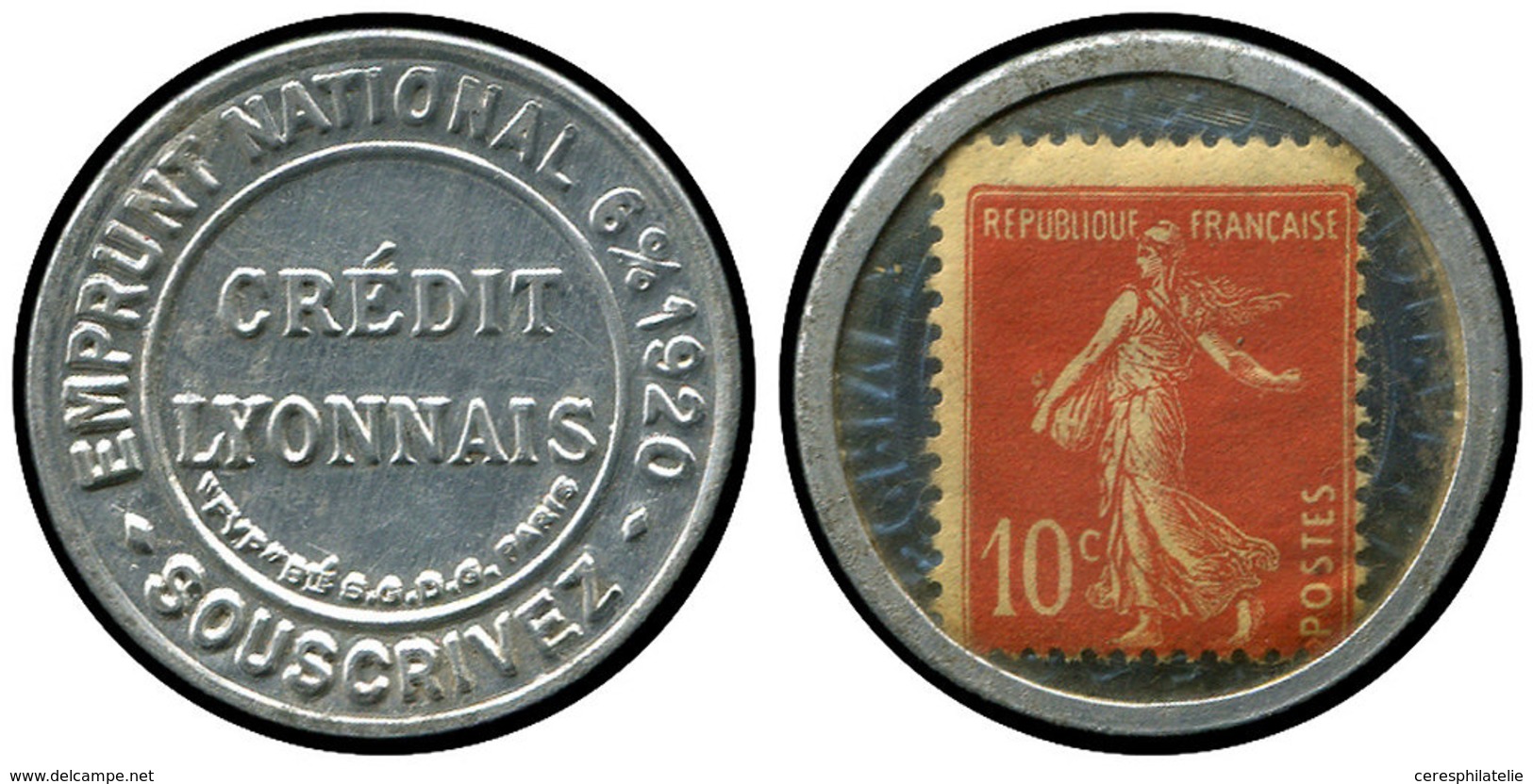 ** VARIETES - 138   Semeuse Camée, 10c. Rouge, Timbre Monnaie, Crédit Lyonnais, TB - Neufs