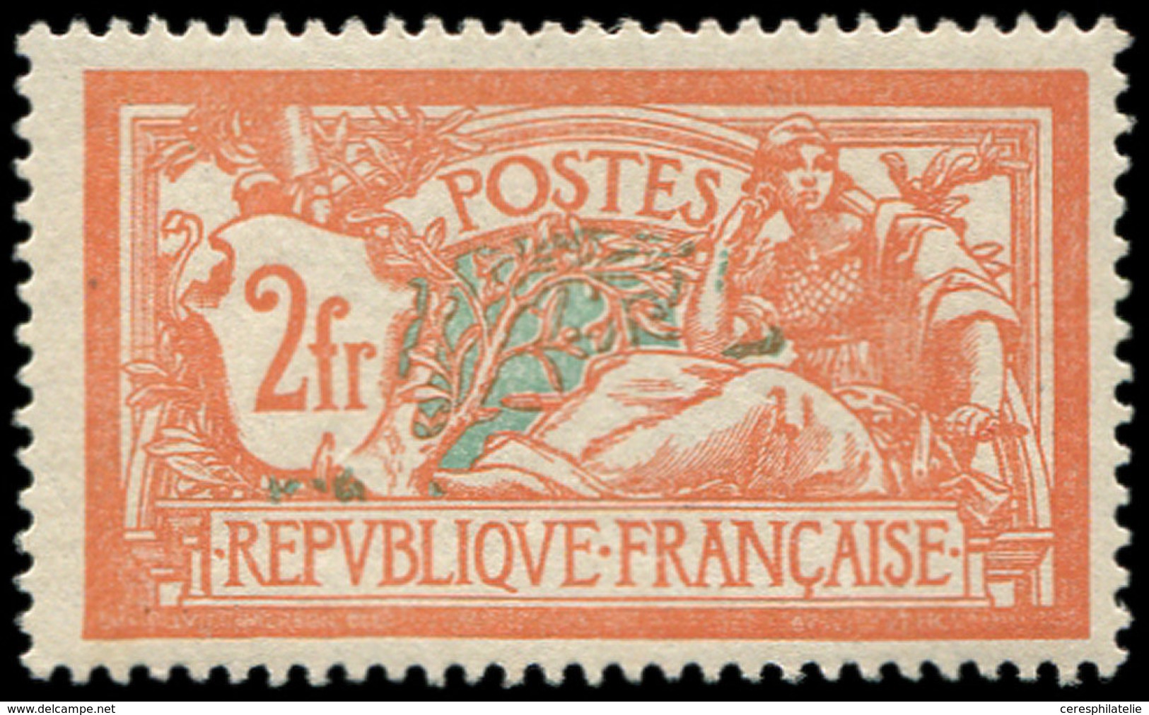 * VARIETES - 145c  Merson,  2f. Orange Et Vert-bleu, CASSURE De L'écusson, TB - Nuovi