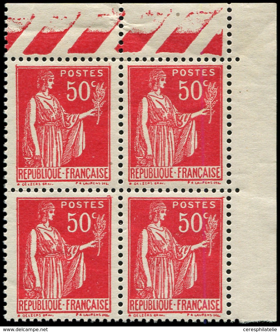 ** VARIETES - 283s  Paix, 50c. Rose-rouge, FAUX De Barcelone, BLOC De 4 Cdf, TB - Nuovi