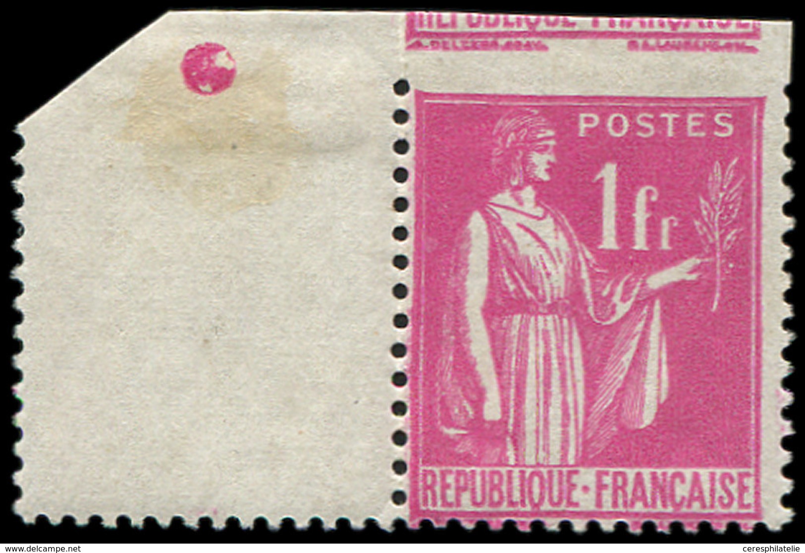 ** VARIETES - 369   Paix,  1f. Rose, Dentelé 3 COTES (format Plus Grand), Bdf, TB - Nuovi