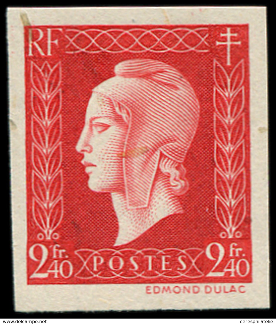 ** VARIETES - 693a  Dulac, 2f40 Rouge NON DENTELE, Issu Du BF N°4, TB - Nuovi