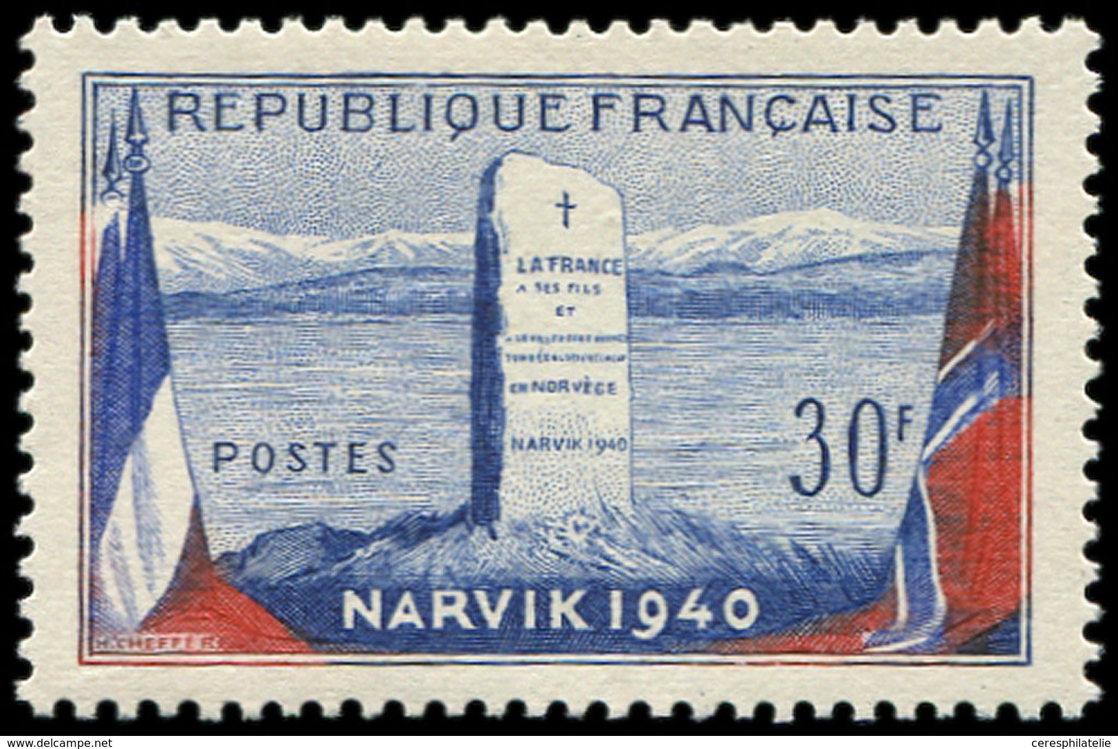 ** VARIETES - 922A  Narvik, Bleu Et Rouge, NON EMIS, TB, Cote Et N° Maury - Nuovi