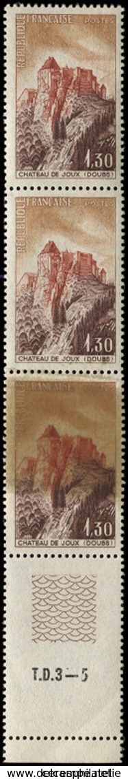 ** VARIETES - 1441   Château De Joux, Impression Sur RACCORD Bdf, Dans Une BANDE De 3, TB. C - Nuovi