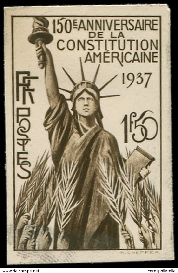 Collection Henri Cheffer - 357   Constitution Des Etats-Unis, Projet Non Retenu, Maquette En Sépia, TB - Ohne Zuordnung