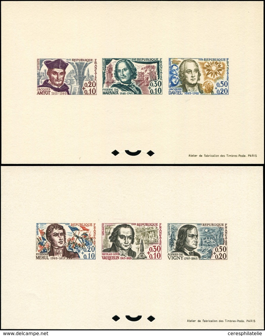 EPREUVES DE LUXE - 1370/75 Série Des Célébrités 1963, 2 épreuves Collectives, TB - Epreuves De Luxe