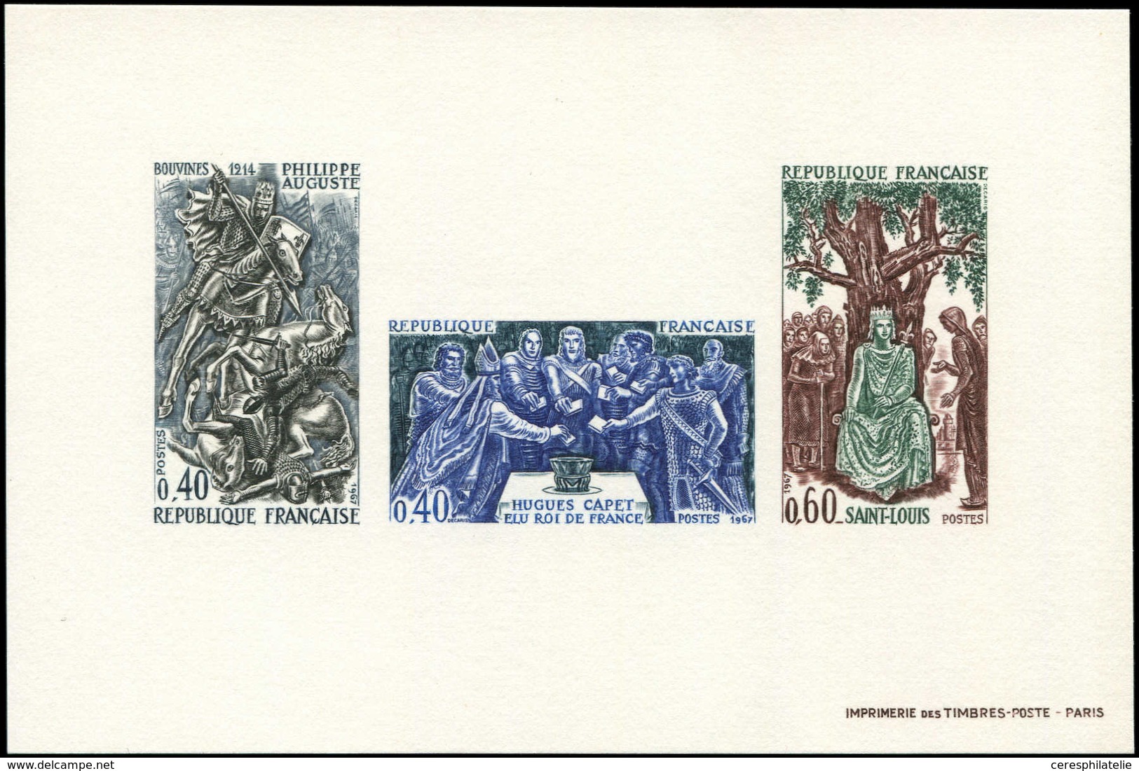 EPREUVES DE LUXE - 1537/39 Grands Noms De L'Histoire 1967, épreuve Collective, TB - Epreuves De Luxe