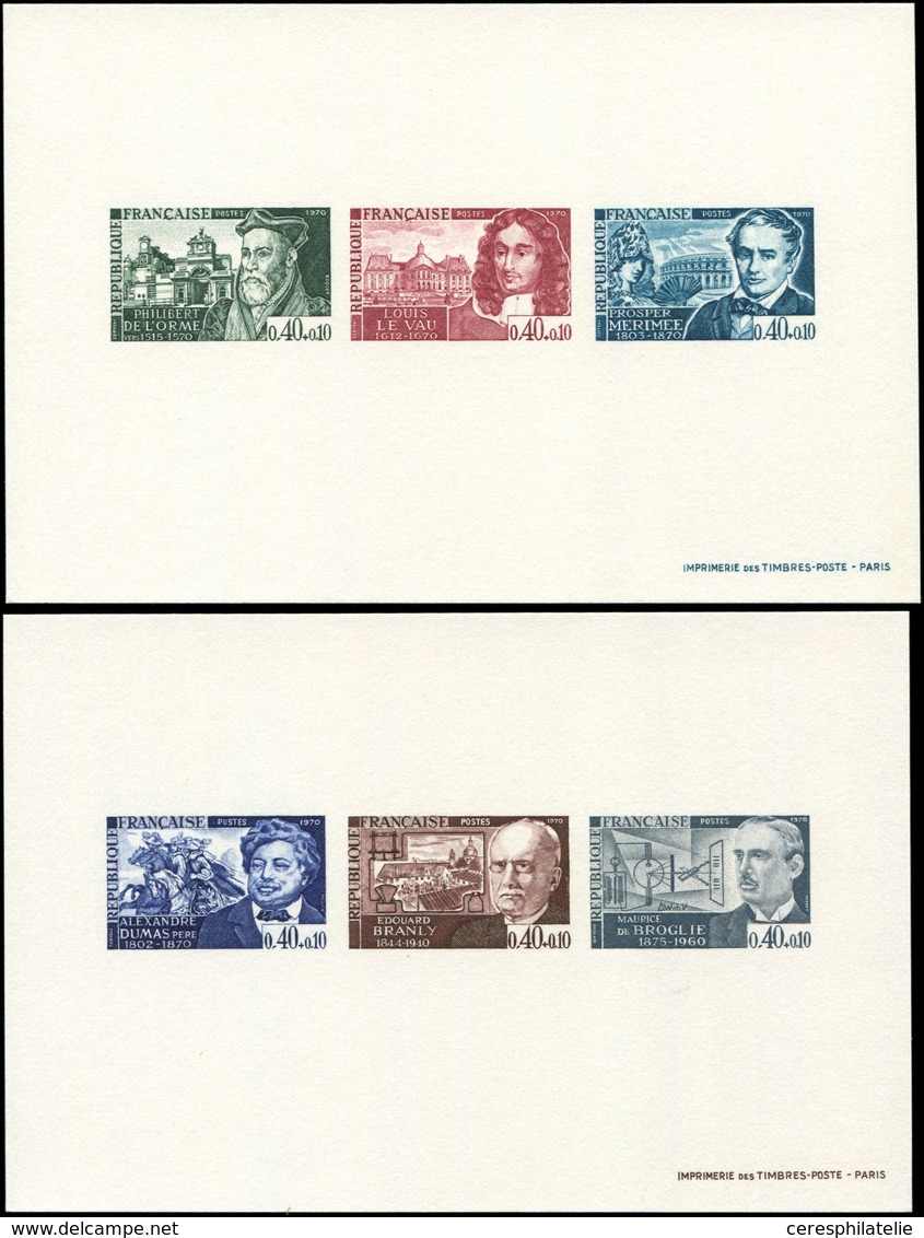 EPREUVES DE LUXE - 1623/28 Célébrités 1970, 2 épreuves Collectives, TB - Epreuves De Luxe