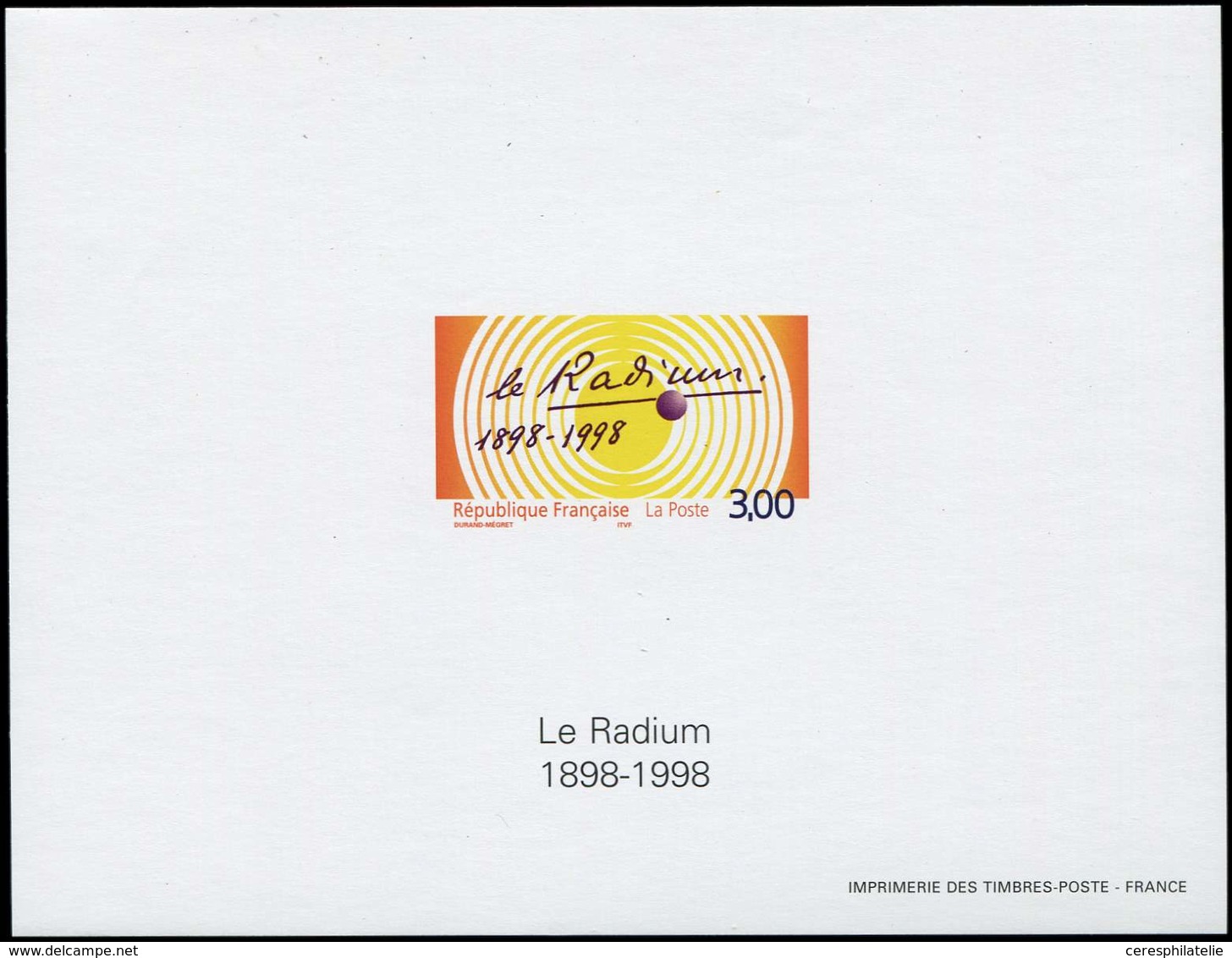 ** EPREUVES DE LUXE - 3210   Le Radium, FG ND, TB - Prove Di Lusso