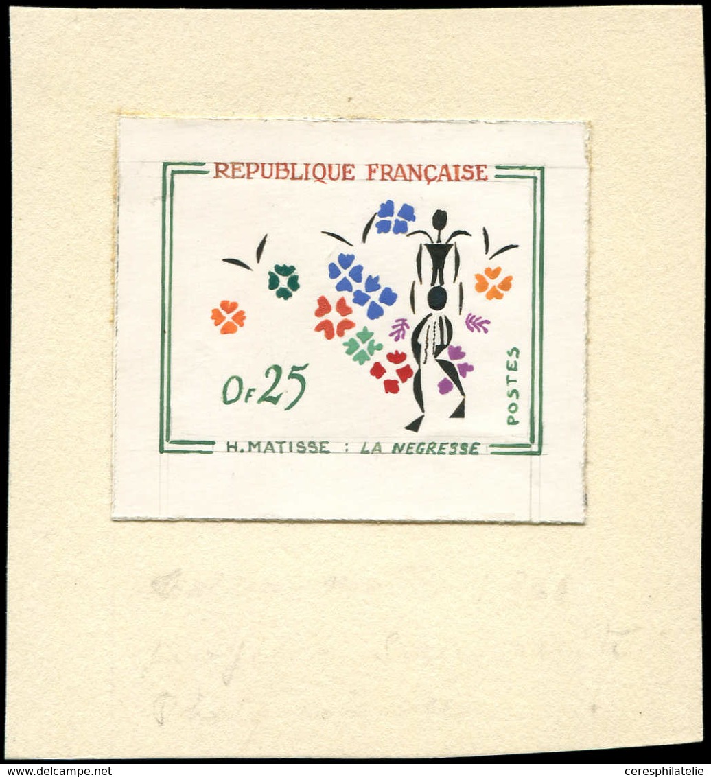 EPREUVES D'ARTISTES ET D'ATELIER - 1320   H. Matisse, Type NON RETENU, épreuve Collée Dur Carton, TB, R - Prove D'artista