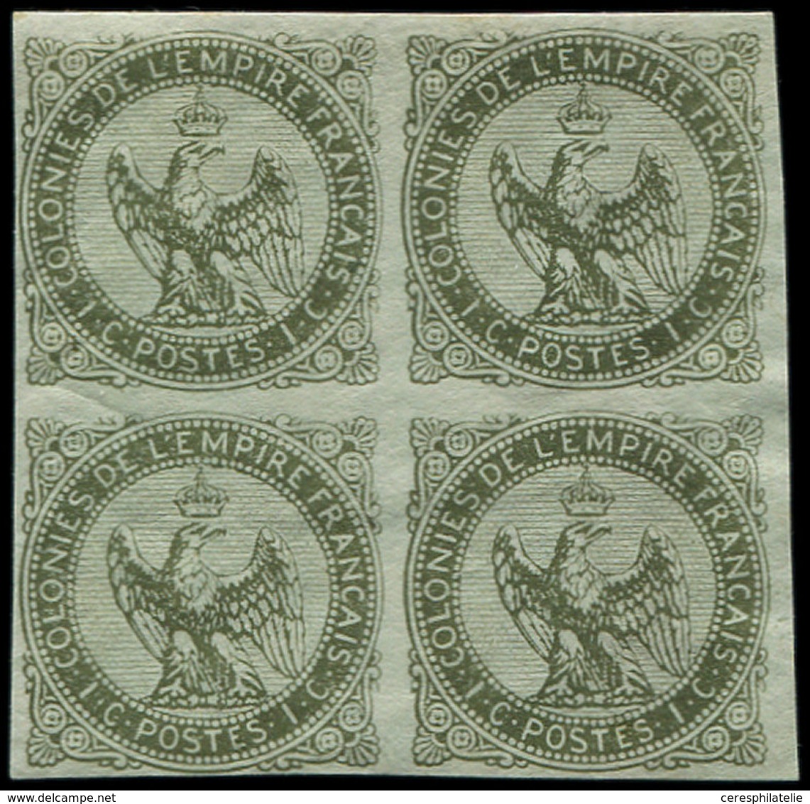 * Colonies Générales - 1     1c. Olive, BLOC De 4, TB - Other & Unclassified