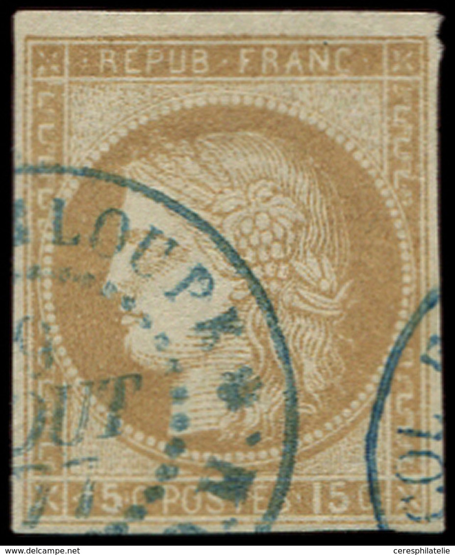 Colonies Générales - 19   15c. Bistre, Oblitéré Càd GUADELOUPE Bleu, TB. Br - Sonstige & Ohne Zuordnung