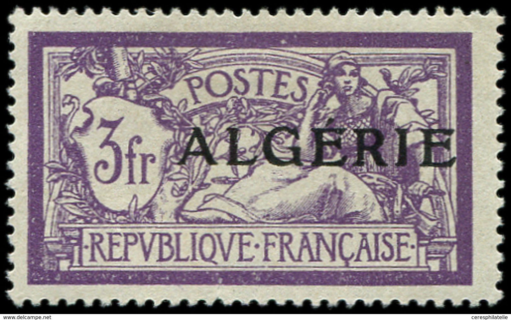 * ALGERIE 32a : 3f. Violet, SANS Teinte De Fond, TB. Br - Storia Postale