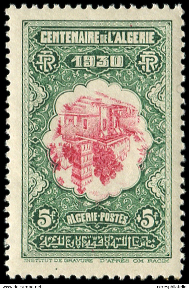 ** ALGERIE 99a : 5f. + 5f. Vert Et Rouge, CENTRE RENVERSE, TB - Lettres & Documents