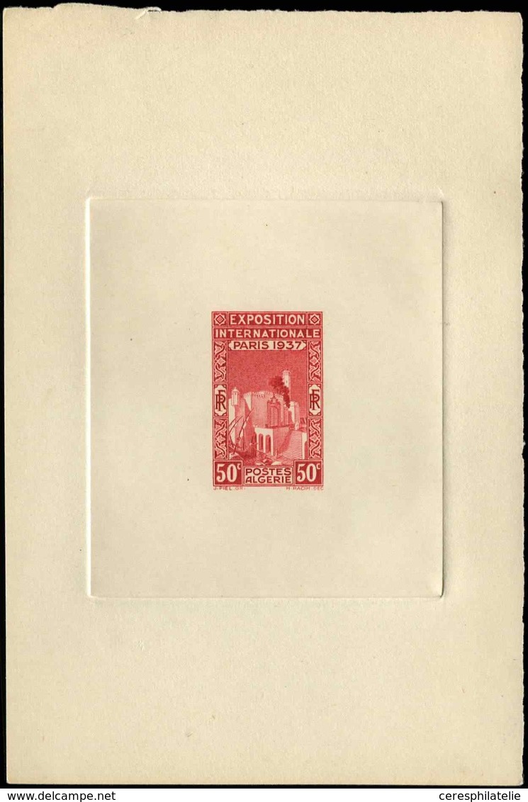 ALGERIE Expo Paris 1937, épreuve D'artiste En Carmin D'un Premier Projet NON EMIS, TB - Lettres & Documents