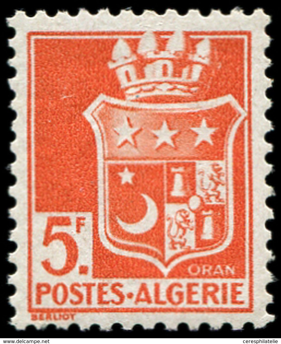 ** ALGERIE 197A : 5f. Orange, SANS La Surcharge, TB. Br - Lettres & Documents