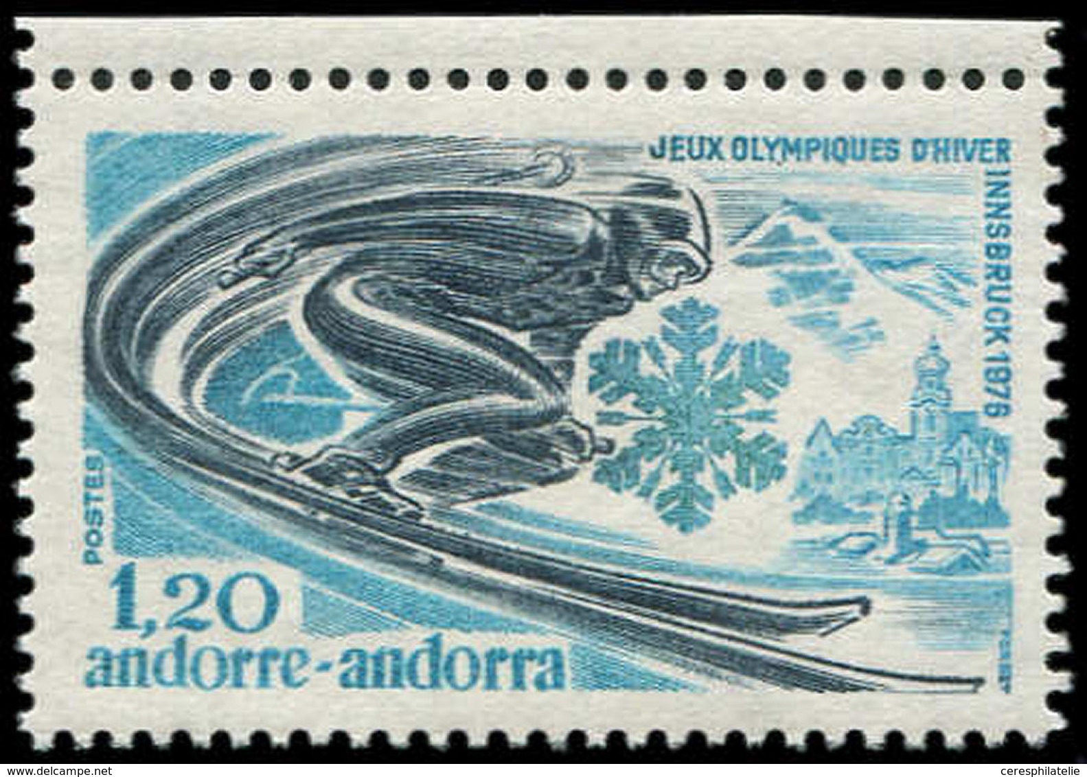 ** ANDORRE 251 : J.O D'Innsbruck 1976, SANS La Couleur Olive, TB - Neufs