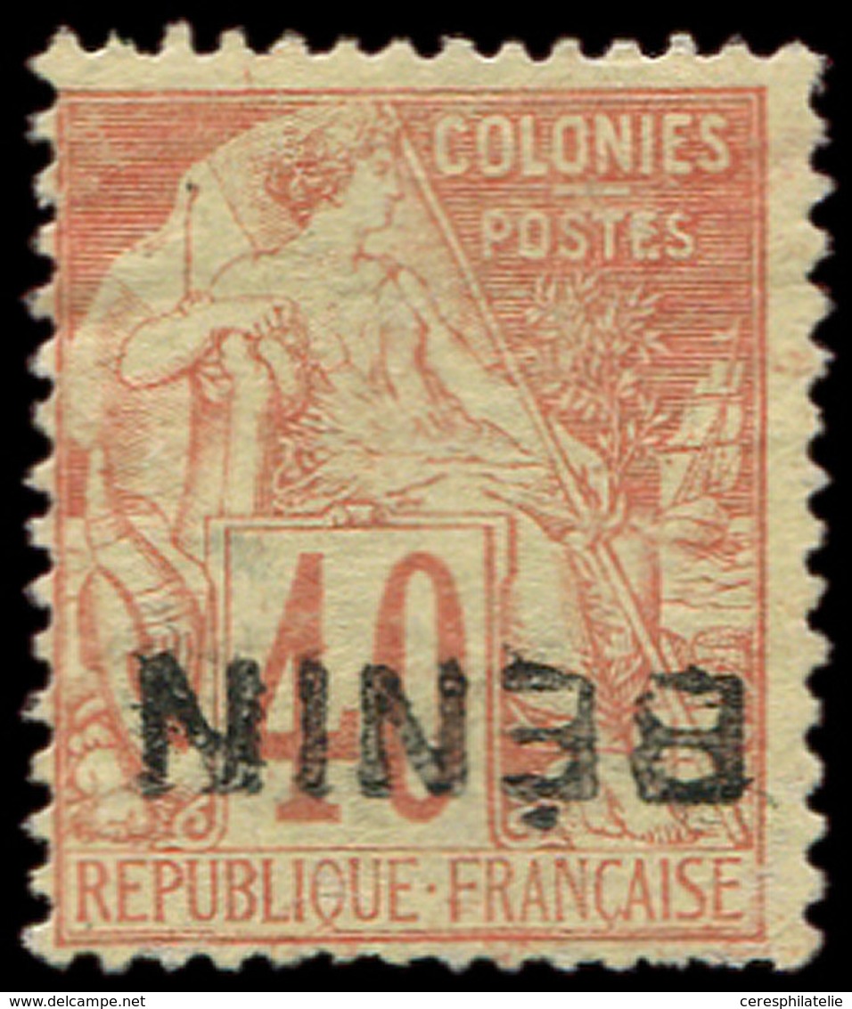 (*) BENIN 11a : 40c. Rouge-orange, Surcharge RENVERSEE, Clair, Aspect TB - Autres & Non Classés