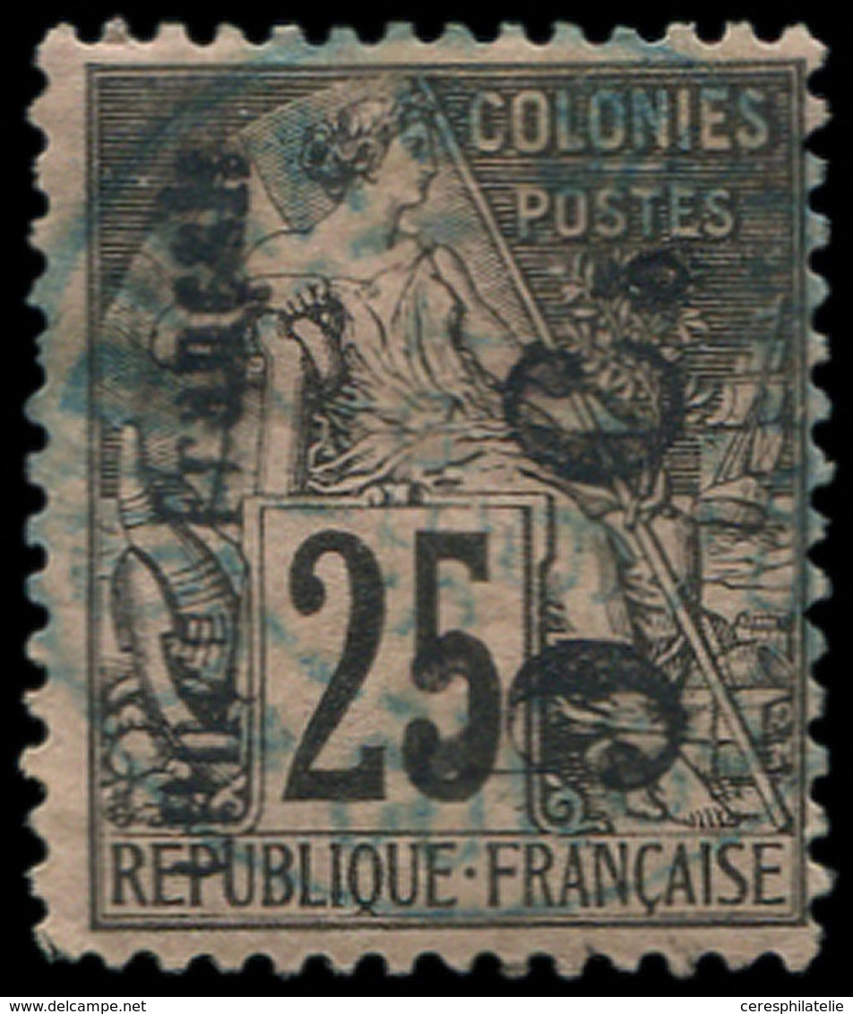 CONGO 4Aa : 5c. Sur 25c. Noir Sur Rose, T II, Surch. Verticale, Obl. Càd Bleu, TB - Autres & Non Classés