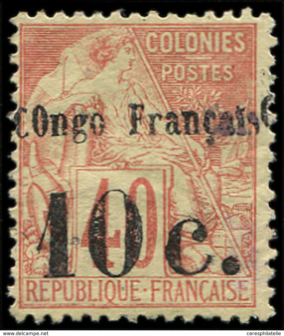 (*) CONGO 6 : 10c. Sur 40c. Rouge-orange, TB. Br - Autres & Non Classés