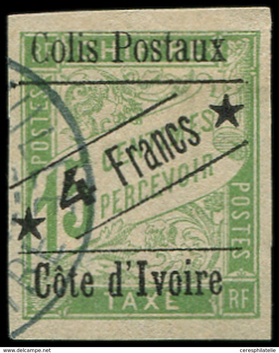 COTE D'IVOIRE Colis Px 9a : 4f. Sur 5c. Vert, Grandes étoiles, Obl., TB - Autres & Non Classés