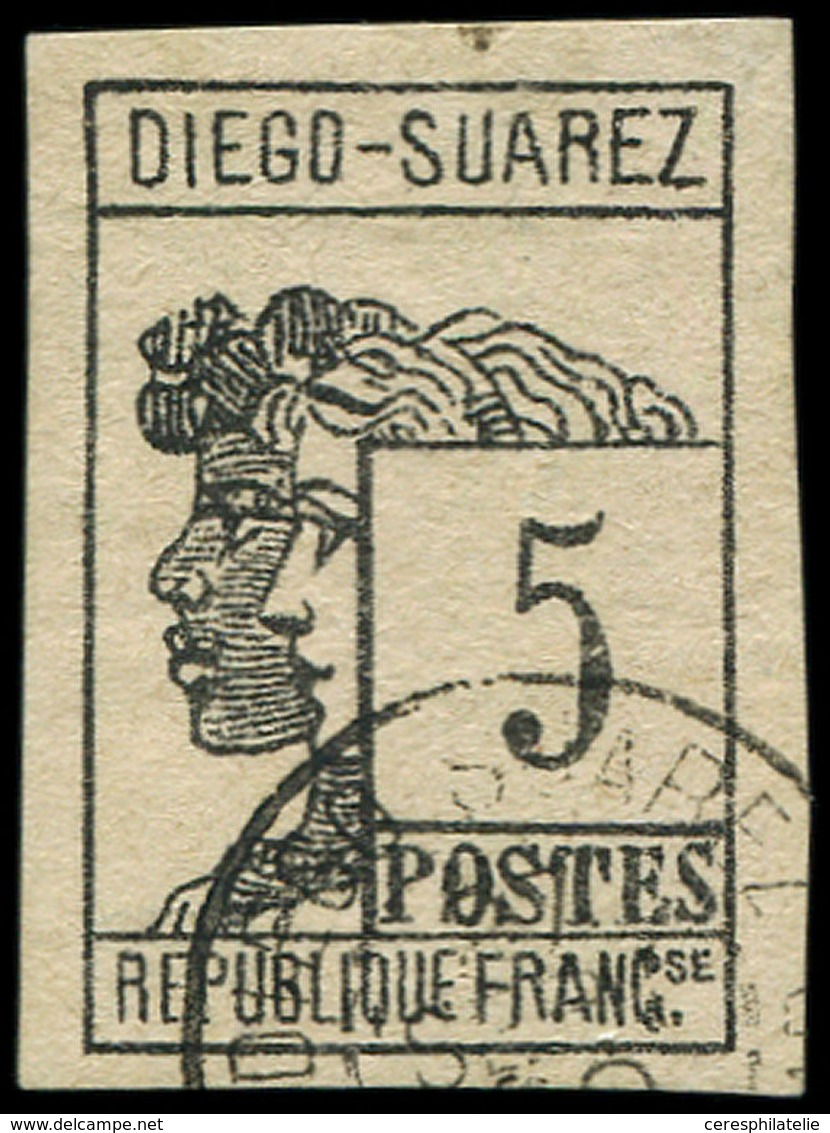 DIEGO SUAREZ 7 : 5c. Noir, Litho, Obl., TB. C - Autres & Non Classés